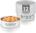 Restaurantware-Met Lux 9 x 3 Inch Straight-Sided Baking Tins, 12 Round Cake Pans - Oven-Ready, Freezable, Anodized Aluminum Round Baking Pans, Greaseproof, For Layer Birthday Cakes