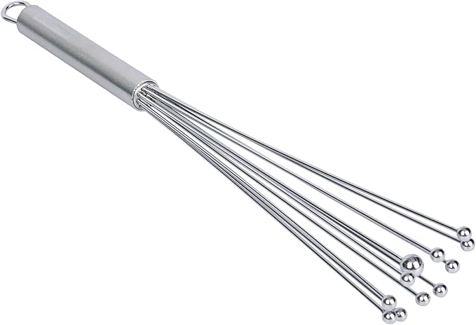 Restaurantware-German Standard 12.6 Inch Ball Whisk, 1 Dishwashable Kitchen Whisk - Ergonomic Handle, Durable, Stainless Steel Manual Egg Beater, Suitable For Whisking, Stirring, Mixing, Beating