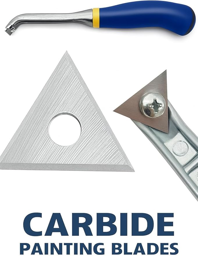 Paint Scraper Carbide Blades Double-Edged Reversible Replacement Blade (1" Triple-Edge Triangle) By LU&MN
