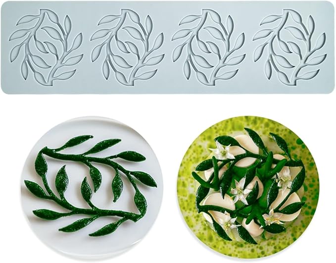 TUKE Silicone Shapes Leaf Chocolate & Candy Molds - 3D Silicone Molds for Cake Decorating, Fondant, Resin, Soap & Sugar Craft (Leaf 10.64x2.88x0.12inch)