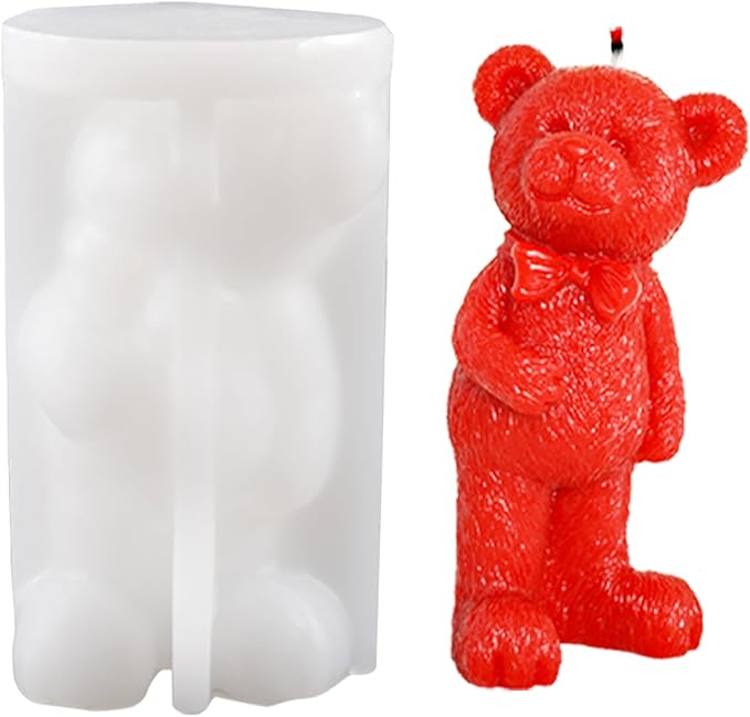 Bear Soap Mold for Resin Casting, Candle Making, and Home Decor - 3D Animal Silicone Mold
