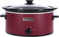 HOMECOOKIN 8 Quart Slow Cooker Oval Manual Pot Food Warmer with 3 Cooking Settings, Red Stainless Steel