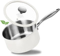 3 Quart Tri-ply Stainless Steel Saucepan with Glass Lid, Induction Sauce Pan Compatible with All Cooktops, Non-Toxic Sauce Pot with Stay Cool Handle, Oven & Dishwasher Safe