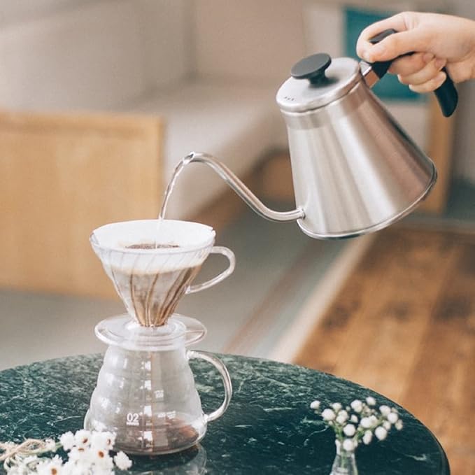 Hario V60 "Fit" Gooseneck Drip Kettle, 1200ml, Silver