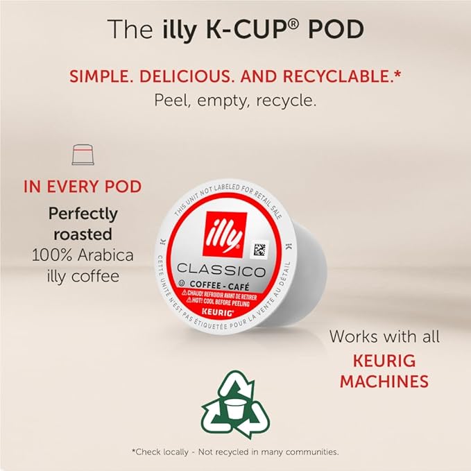 Illy Coffee K Cups - Pods For Keurig Machines – Intenso Dark Roast – Notes of Cocoa & Dried Fruit - Bold, Flavorful & Full-Bodied Flavor - No Preservatives – 32 Count