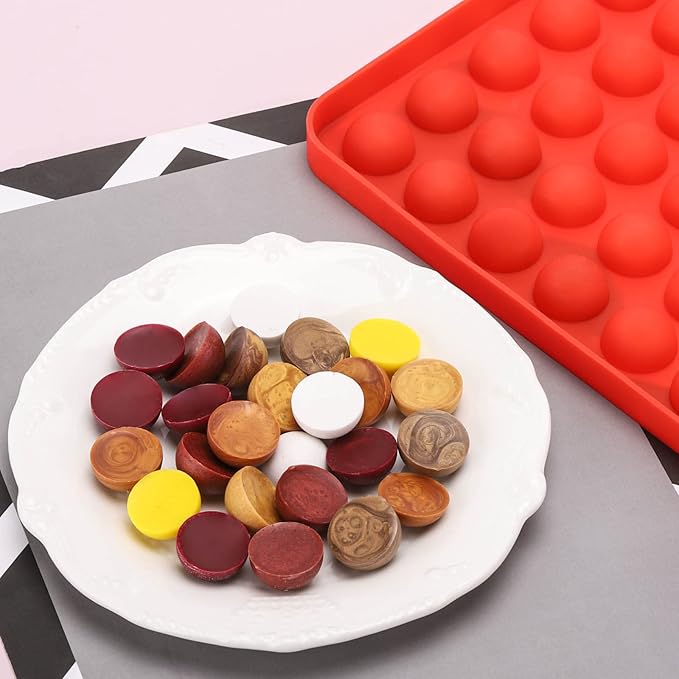 2 Pcs Small d Silicone Molds, 140 Cavity Semi Sphere Molds for Chocolate, Baking, Homemade Candy, Wax Melts Beads, Ice Balls, DIY Dog Training Treats