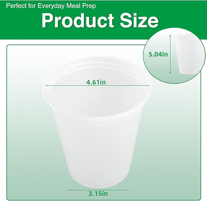 Deli Food Containers with Lids 30 oz-60 Pack Meal Prep Containers Food Storage Containers with Lids Stackable, Leakproof, BPA Free, Microwave Dishwasher Freezer Safe for Takeout Meal