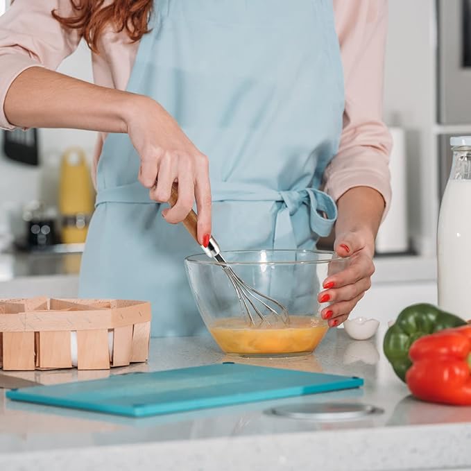 304 Stainless Steel Whisk with Wooden Handle, Balloon Egg Beater Versatile for Stirring, Beating, Whisking, Blending, Mixing Egg, Cake Batter, Bread Flour, Gravy or Sauces