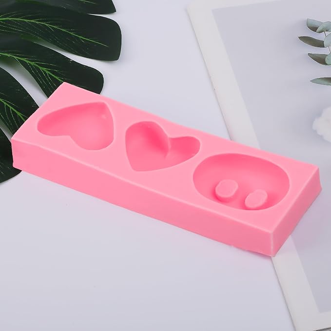 3-Cavity Pig Nose Cake Decoration Fondant Molds Chocolate Love Silicone Mold, for Kitchen Baking, Cupcake Toppers, Candy, Marzipan, Sugar Craft, Epoxy Resin, Polymer Clay Crafts