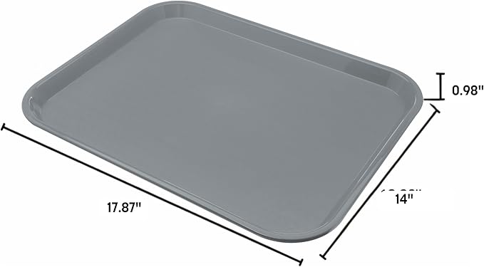 Carlisle FoodService Products Cafe Cafeteria Tray Meal Tray, Fast Food Tray with Patterned Surface for Cafeterias, Fast Food, and Dining Room, Plastic, 14 x 18 Inches, Chocolate, (Pack of 12)