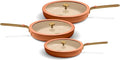 Our Place 8-Piece Essentials Complete Cookware Set - Ceramic Fry Pan Trio & Modular Rack Storage | Nontoxic Thermakind™ Nonstick, Oven Safe up to 450°F & Compatible with All Cooktops | Terracotta