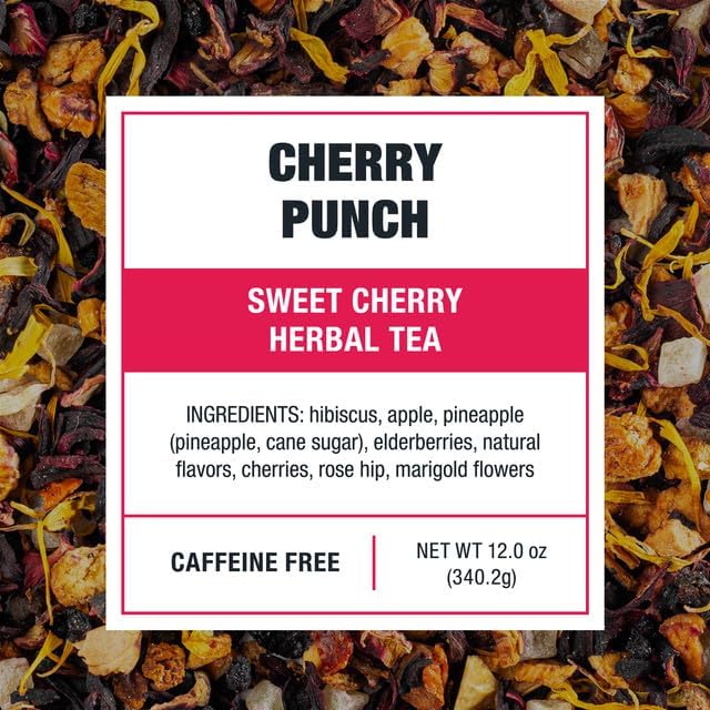 Tiesta Tea - Cherry Punch Cold Brew, Loose Leaf, Sweet Cherry Herbal Tea, Premium Iced, Non-Caffeinated Cold Brew Packets, Makes 64 oz of Pitcher Per Bag (Pack of 10)