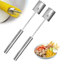Corn Peeler for Corn on The Cob Stripper Tool, 2025 New Long Handle Stainless Steel Corn Stripper Tool, Quick Corn Kernel Remover Tools for Kitchen Use (2PC)