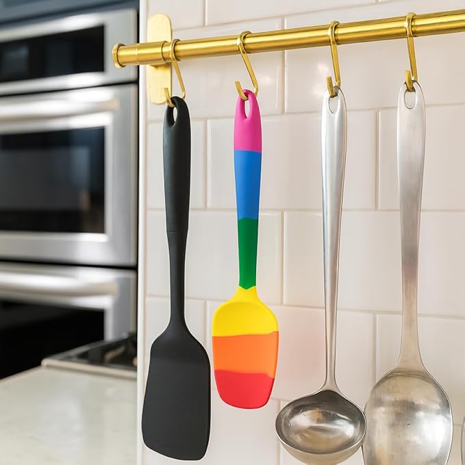 Cooking With Pride Non-Stick Spoon Spatula, Heat-Safe Silicone With Iron Core, 10.5-Inch