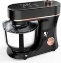 Stand Mixer 6QT Kitchen Mixer with LED Smart Touchscreen, 11-Speed Tilt-Head Mixer with Timer, 4 Preset Menus, Stainless Steel Bowl, Dough Hook, Whisk, Beater,Black
