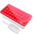 Silicone Ice Cube Tray with Leak-Proof Lid & Storage Bin for Freezer – BPA-Free 36-Piece Nugget Ice Molds, Spill-Resistant Cover & Ice Scoop Container Cover