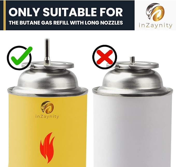 Dual Flame Butane Torch Gun – Refillable Handheld Mini Blow Torch for Cooking, Crème Brûlée, Welding, Soldering, Resin Art – Adjustable Flame & Ignition Lock–Limited Gold Brown by inZaynity