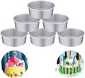 Nuenen 6 Pcs 8 Inch Round Cake Pans Aluminum Round Mold Smash Cake Baking Cheesecake Pans for Home Party Baking Supplies