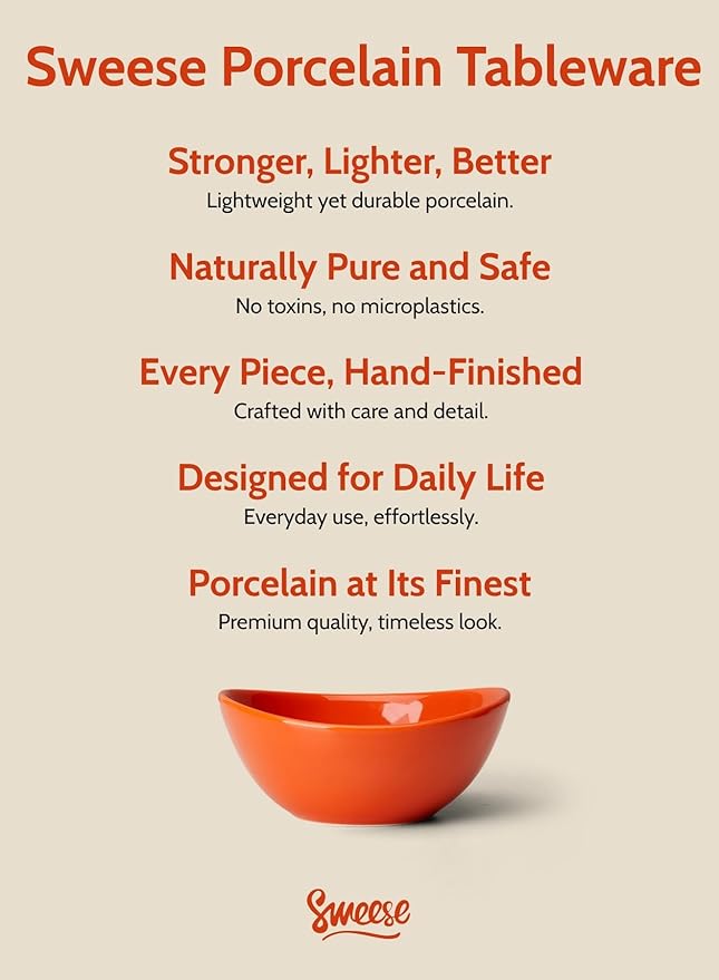 Sweese 10 oz Small Porcelain Bowls - Set of 6 - Ceramic Serving Bowls versatile for Cereal, Fruit, Dessert, Ice Cream, Snack & Yogurt - Rainbow Colored