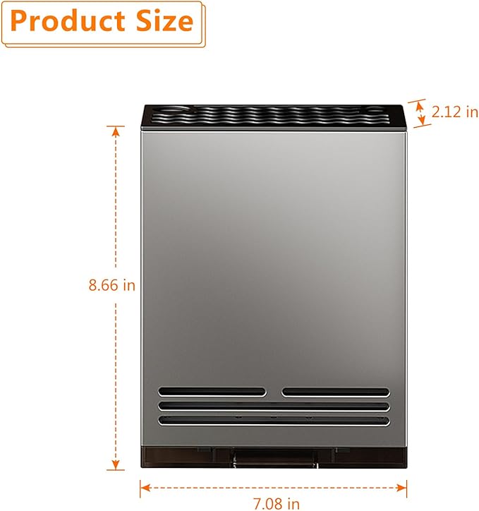Magnetic Universal Knife Block Holder, Magnetic Aluminum Knife Holder for Refrigerator with Slots for Scissors and Sharpening Rod Storage Stand Display Unique Slot Design to Protect Blade