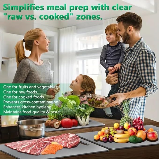 Katuchef Titanium Cutting Board - New Upgrade 100% Pure Titanium Cutting Boards for Kitchen Double Sided Non Toxic Cutting Board,Hygiene Durable Dishwasher Safe Chopping Board (18.11IN*11.81IN)