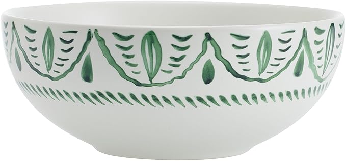 Fitz and Floyd Sicily Green 12 Piece Dinnerware Plate Bowl Set, Service for 4