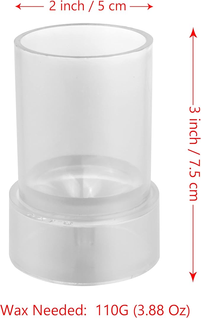 MILIVIXAY 2PCS Pillar Candle Mold -Height: 3.0inch,Diameter:2.0inch-30ft Long Wicks, 2pcs Wick Holders, a Mold Sealer and a Lead Wire Included as a Gift.