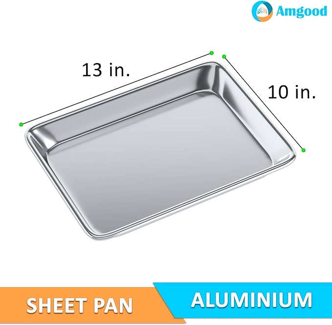 Pack of 6 | 10 in. x 13 in. Quarter Size Aluminum Bun. / Sheet Pan | Ideal for baking, roasting, cooling, prepping, or storing - a must-have in restaurants, bakeries, and busy kitchens.