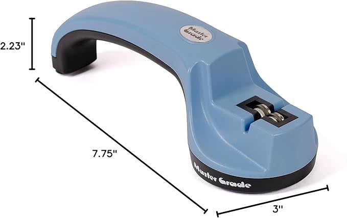 Heavy Duty Tungsten Manual Knife Sharpener, Knife Sharpeners for Kitchen Knives (Blue)
