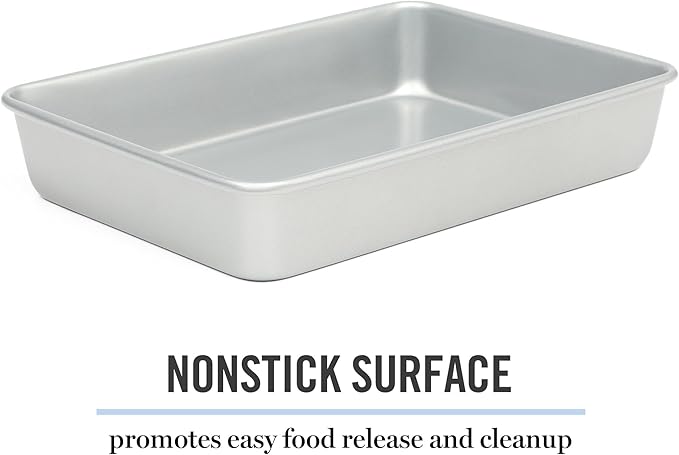 Martha Stewart Gallen 13 x 9 Inch Rectangular Nonstick Carbon Steel Cake/Baking Pan- Silver