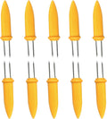 3.66 Inch Stainless Steel Corn Holders, Corn on The Grill, Corn on The Cob Skewers, Double Fork Sweet Corn Seat, Home & BBQ Cooking Fork (10 Pcs)
