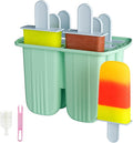 6 Pieces Silicone Popsicle Molds,Easy-Release BPA-Free,Ice Pop Mold Ice Cream Molds For Kids,With 6 PCS Plastic Stick+Cleaning Brush (Mint Green)