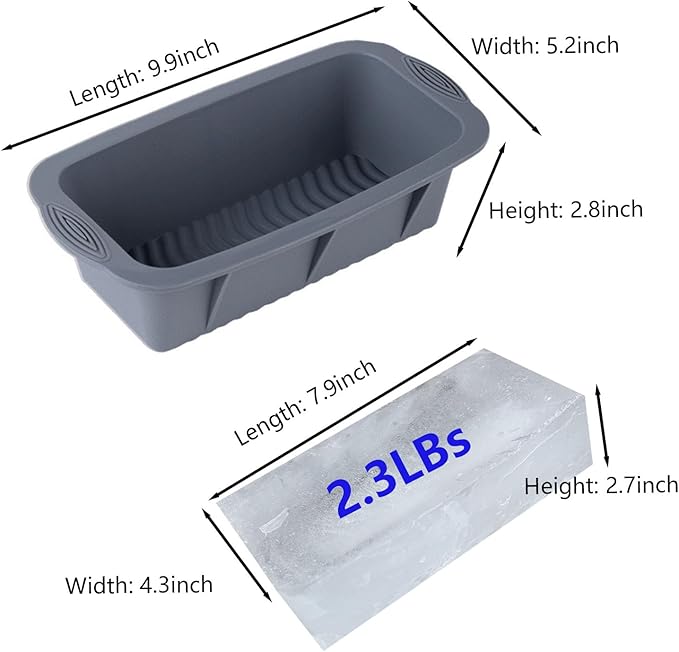 5Pcs Extra Large Ice Block Mold, Grey Silicone Ice Block Molds for Ice Bath Tub, Big Ice Cube Molds for Ice Bath, Ice Maker for Cold Plunge or Coolers, Ice Tray Accessories for Ice Bath Chiller