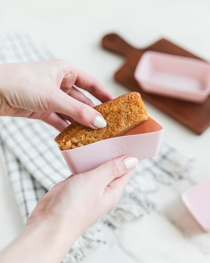 The Silicone Kitchen Silicone Individual Mini Loaf Pans - Reusable, Non-Toxic, BPA Free, Dishwasher Safe, Bento Box Accessories (12 Pack, Pink, Gray, Blue)