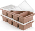 Silicone Freezer Tray With Lid - Silicone Freezer Food Molds- Large Ice Cube Tray,Silicone Freezer Container,Freeze & Store Soup, Sauce, Broth,Leftovers - Makes 4 Perfect 1 Cup