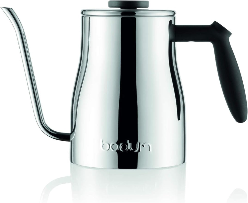 Bodum Bistro Gooseneck Stovetop Water Kettle, Chrome, 34 Ounce