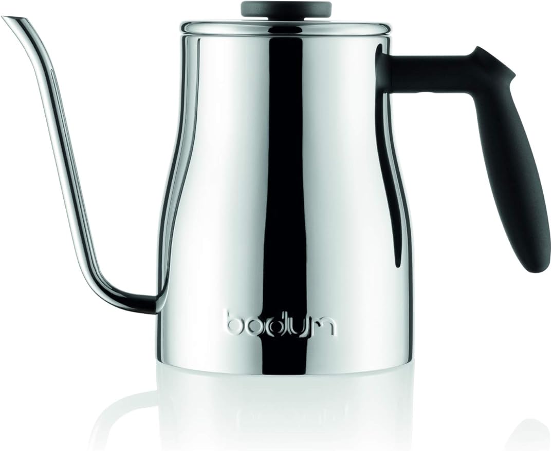 Bodum Bistro Gooseneck Stovetop Water Kettle, Chrome, 34 Ounce