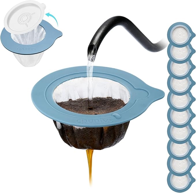 Portable Pour Over Coffee Dripper Reusable Coffee Filter Pour Over Coffee Maker for Camping Coffee, Travel Coffee Maker (50, blue)