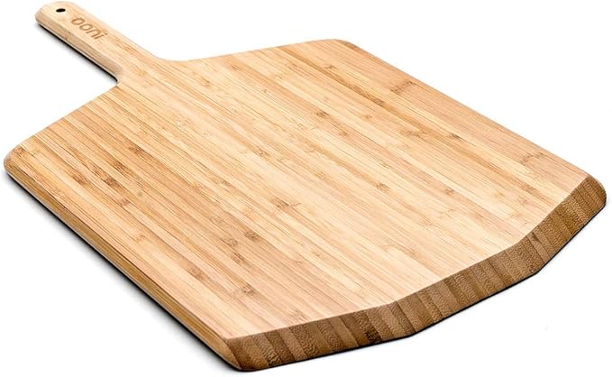 Ooni 12” Bamboo Wood Pizza Peel –12 Inch Pizza Spatula Paddle, Wooden Pizza Cutting Board, Pizza Oven Accessories