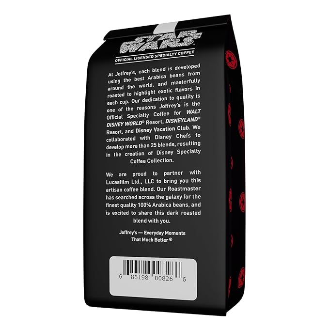 Joffrey's Coffee - STAR WARS™ Dark Side Blend, STAR WARS Licensed Coffee Collection, Artisan Dark Roast, Strong & Smooth Taste, Brew or French Press (Ground, 11oz)