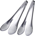 MSY BIGSUNNY 11Inch Kitchen Cooking Food Tongs Stainless Steel Buffet Tongs (silver, 2 pack)