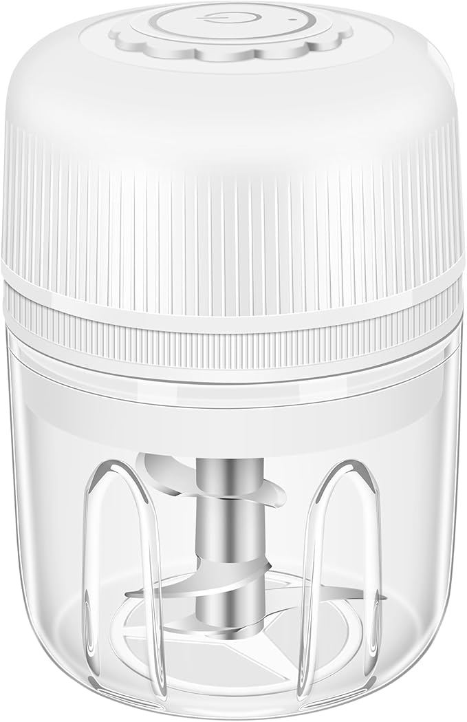 250ML Electric Garlic Chopper, Mini Portable Vegetable Chopper, Food Processor with USB Charging for Onion, Garlic, Chili, Ginger, Veggie