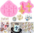 Cross Molds Silicone,2 Pcs Baptism Cake Decorations Cross Cake Mold Cross Mold Baptism Cake Toppers for Baptism Party Supplies