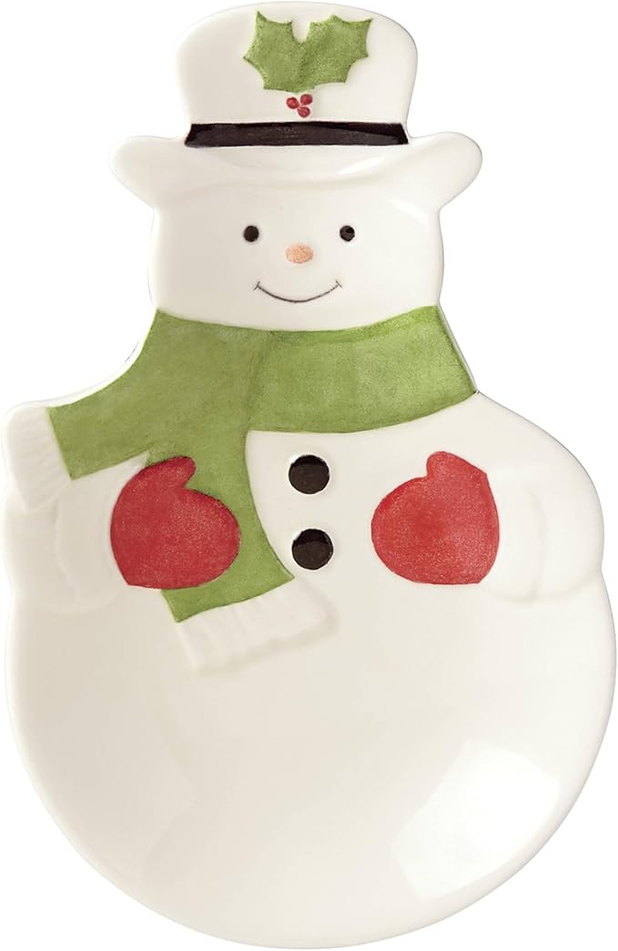 Lenox 882206 Holiday Snowman Spoon Rest, Christmas Hosting