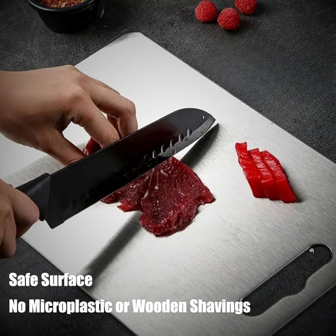 Titanium Cutting Board - 100% Pure Titanium Cutting Boards for Kitchen - Cutting Edge Hygiene & Durability, Cutting Boards for Home Kitchen Cooking (14 inch x 10 inch)