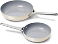Caraway Fry Pan Duo - Nonstick Ceramic Frying Pan (8" & 10.5”) - Non Toxic, PTFE & PFOA Free - Oven Safe & Compatible with All Stovetops (Gas, Electric & Induction) - Cream