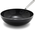 Orfeo 11” Nonstick Wok Pan, Made in Italy, Diamond Ceramic PFAS-Free Cookware, Induction Ready, Scratch Resistant, Laser-Fused Surface for Durability, Dishwasher Safe, Black