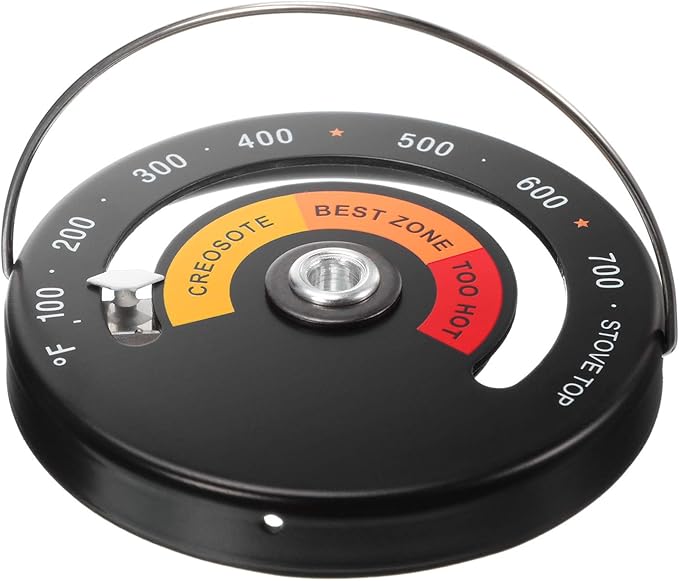 Frienda Wood Stove Thermometer Magnetic, Oven Temperature Meter Stove for Avoiding Chimney Pipe Damaged by Overheat(1 Piece)