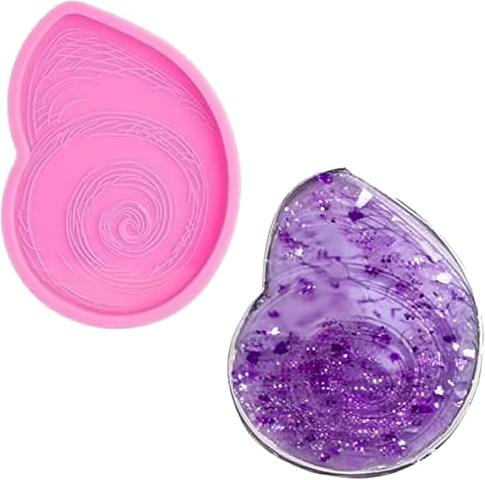 Shell Coaster Resin Mold Seashell Silicone Coaster Epoxy Resin Molds for Making Cup Mats Agate Coaster Mold Home Decoration Making Cup Mats Wine Glass Holder Home Decor DIY Craft Project