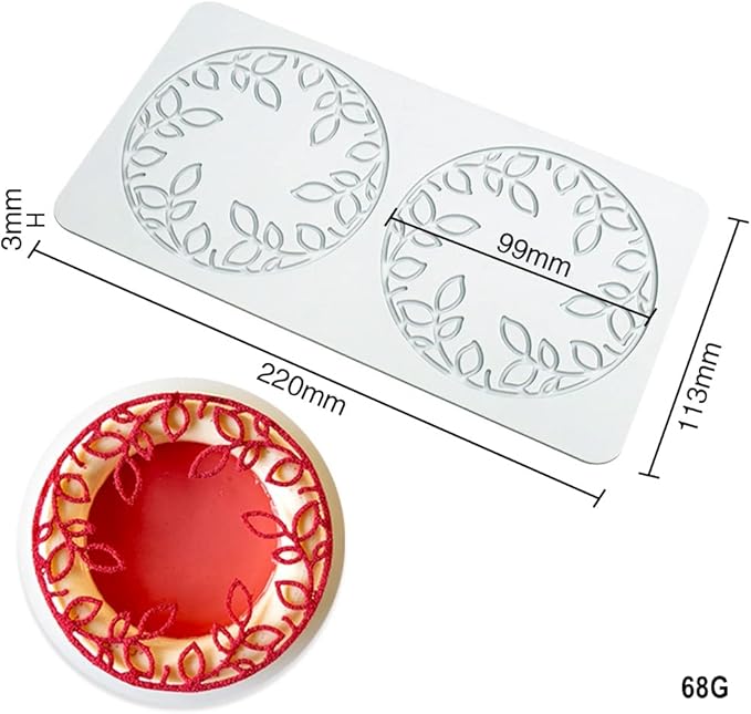 Hollow Leaf Silicone Mold Chocolate Candy 3D Hollow Leaf Candy Mold Food Cooking Meals Decorations Fondant Mold Polymer Clay Molds (Leaf Ring O_8.8x4.52x0.12inch)